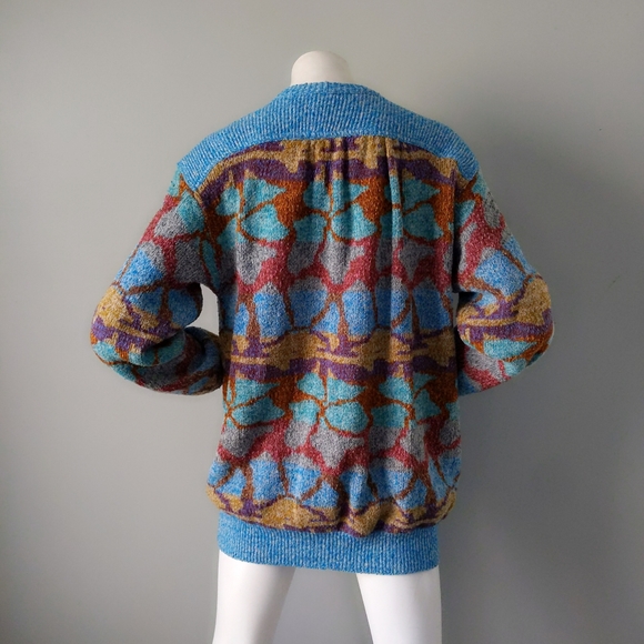 Vintage 70s 🎉HP🎉 Missoni Archival Giraffe Rainbow Oversized Cardigan M L - Picture 5 of 8